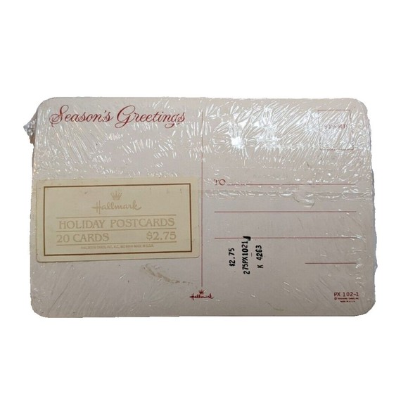 NOS Vintage Hallmark Christmas Postcards Set of 20 Season’s Greetings Mailbox - Picture 2 of 5